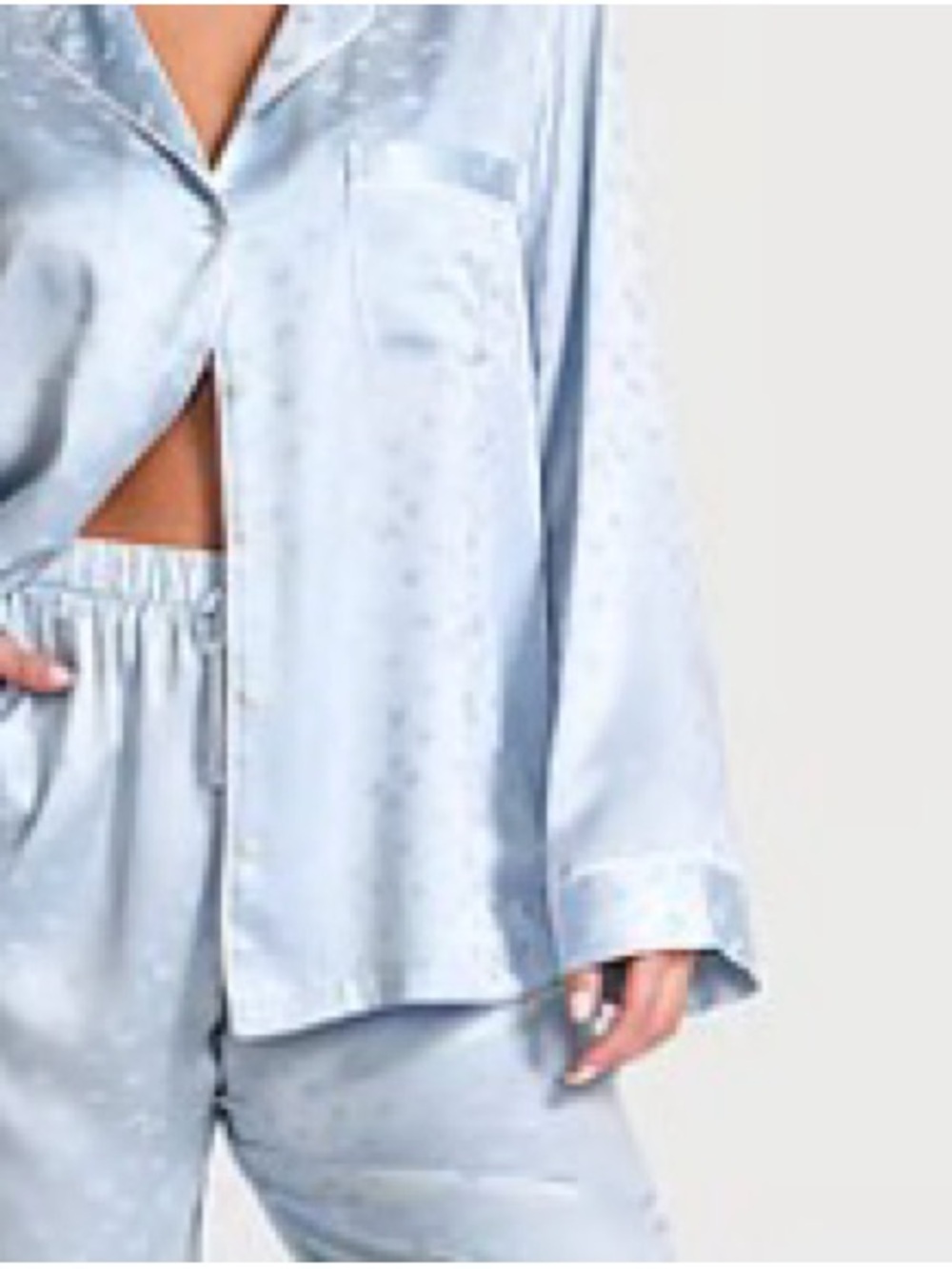 Victoria's Secret Pale Blue Satin Pajama Set